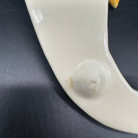 Vintage Wall Pocket Vase Mid Century Decor Flying Duck Blue Yellow Bird USA - Picture 7 of 11